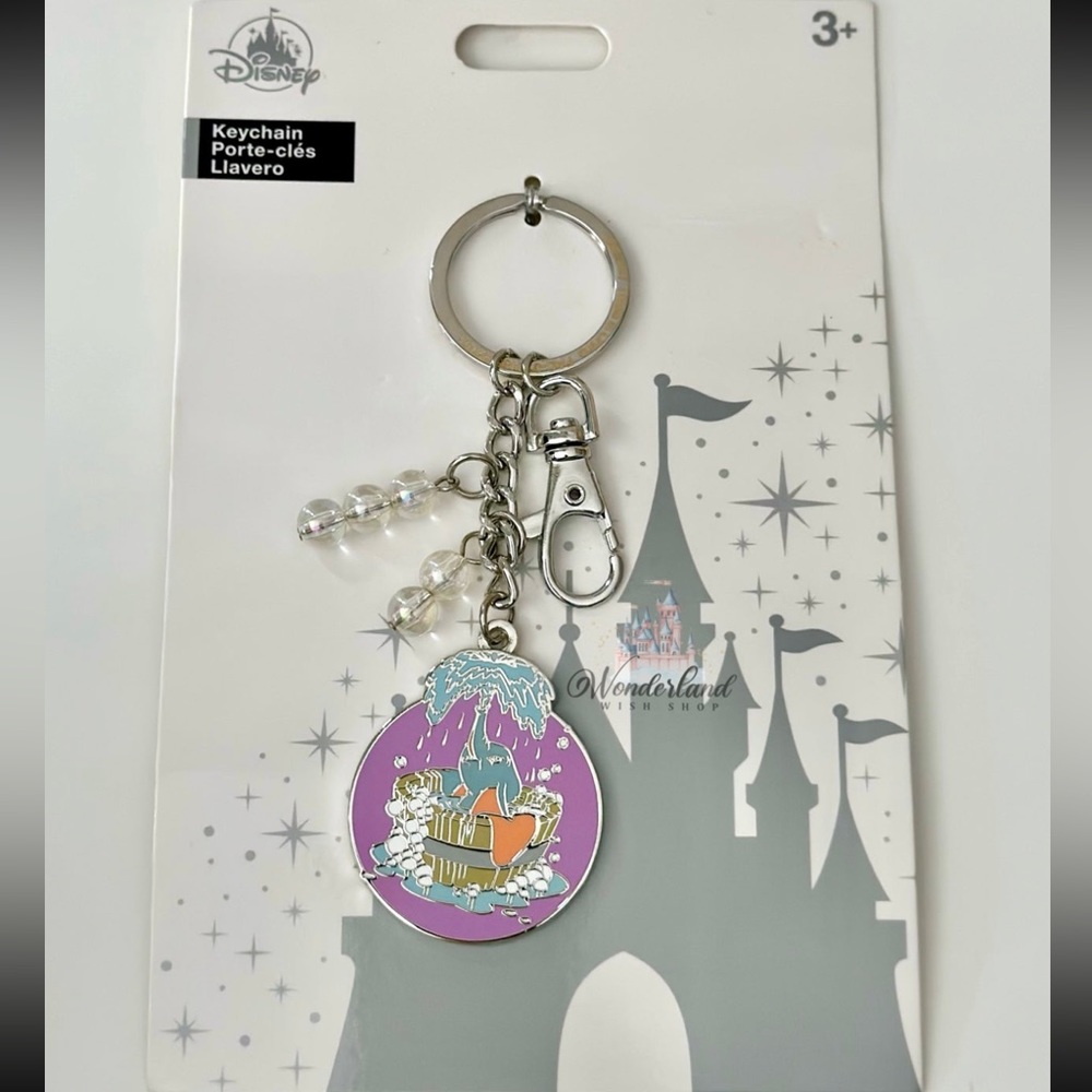 Disney Parks Dumbo's Bathtime Keychain Bag Charm Bubbles Tub